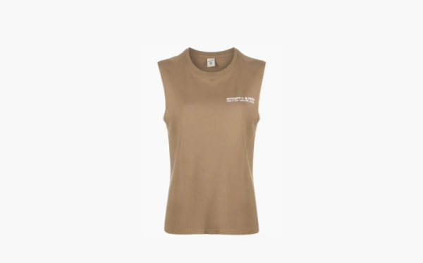 Sporty & Rich logo-print Cotton Tank Top Brown 