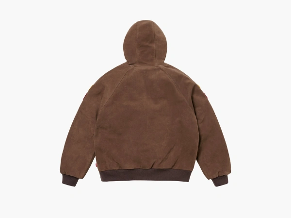 Supreme x Vanson Leathers Hooded Work Jacket Suede 