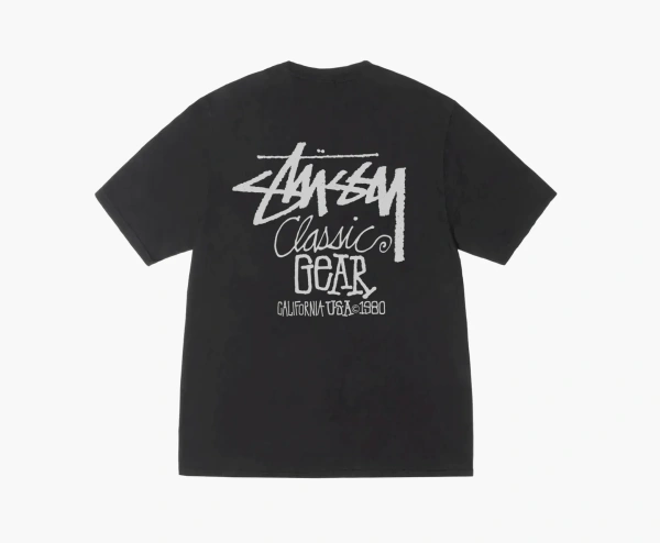 Stussy Classic Gear Pigment Dyed Tee Black  Stussy Classic Gear Pigment Dyed Tee Black