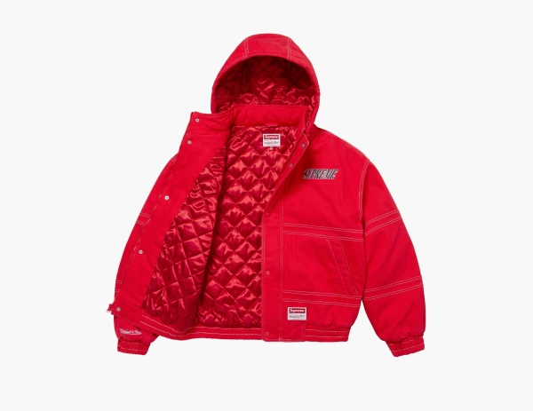 Supreme x Mitchell & Ness Twill Stadium Jacket Red 