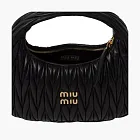 Miu Miu Wander Matelasse Nappa Leather Mini Hobo Bag Black