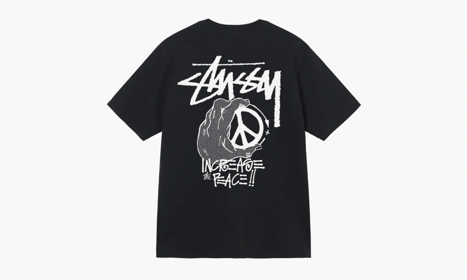 Stussy Peace Hand Pigment Dyed T-shirt Black 