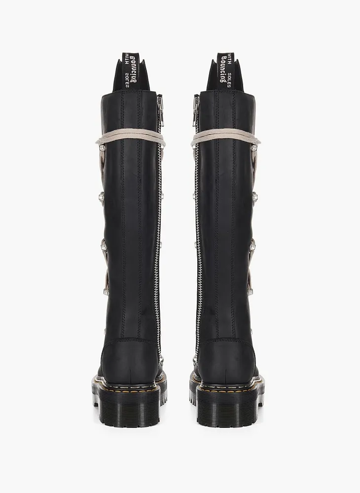 Rick Owens x Dr. Martens 1B60 Quad Sole Pentalace Boots Black