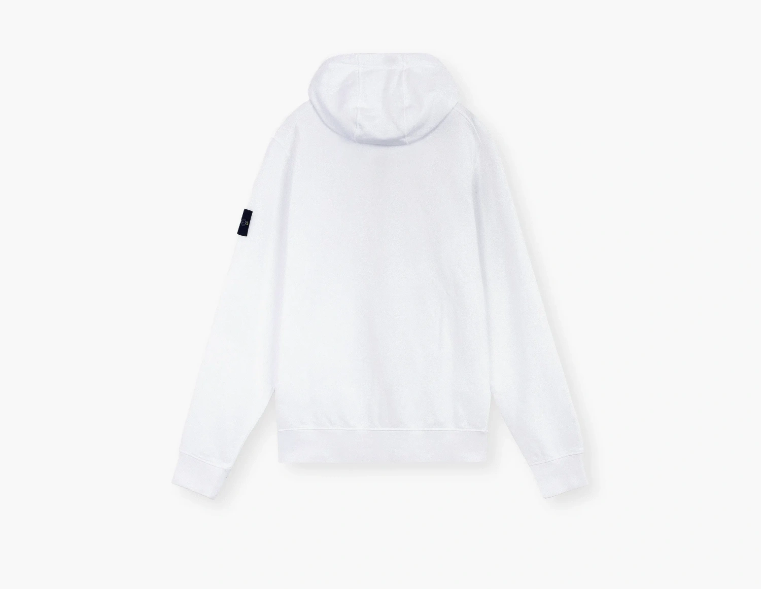 Stone Island Organic Cotton Fleece Hooded Sweatshirt with Drawstring Hood and Zip White 