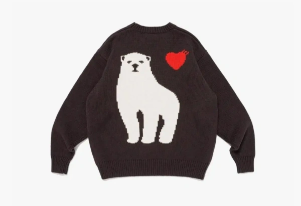 Human Made Polar Bear Crew Neck Knitted Jumper Сharcoal 
