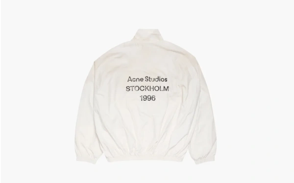 Acne Studios Logo Zipper Jacket Dusty White  Acne Studios Logo Zipper Jacket Dusty White