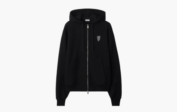 Burberry EKD Cotton Zip Hoodie  Black 