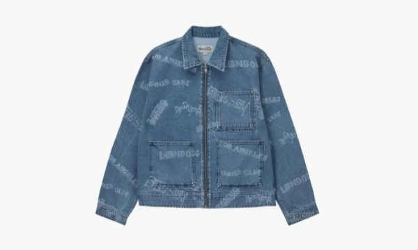 Stussy Worldwide Zip Work Jacket Denim 