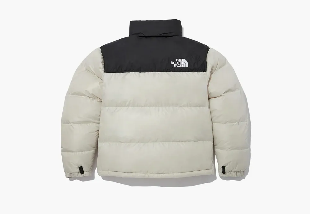 The North Face Logo Nuptse Puffer Jacket Beige