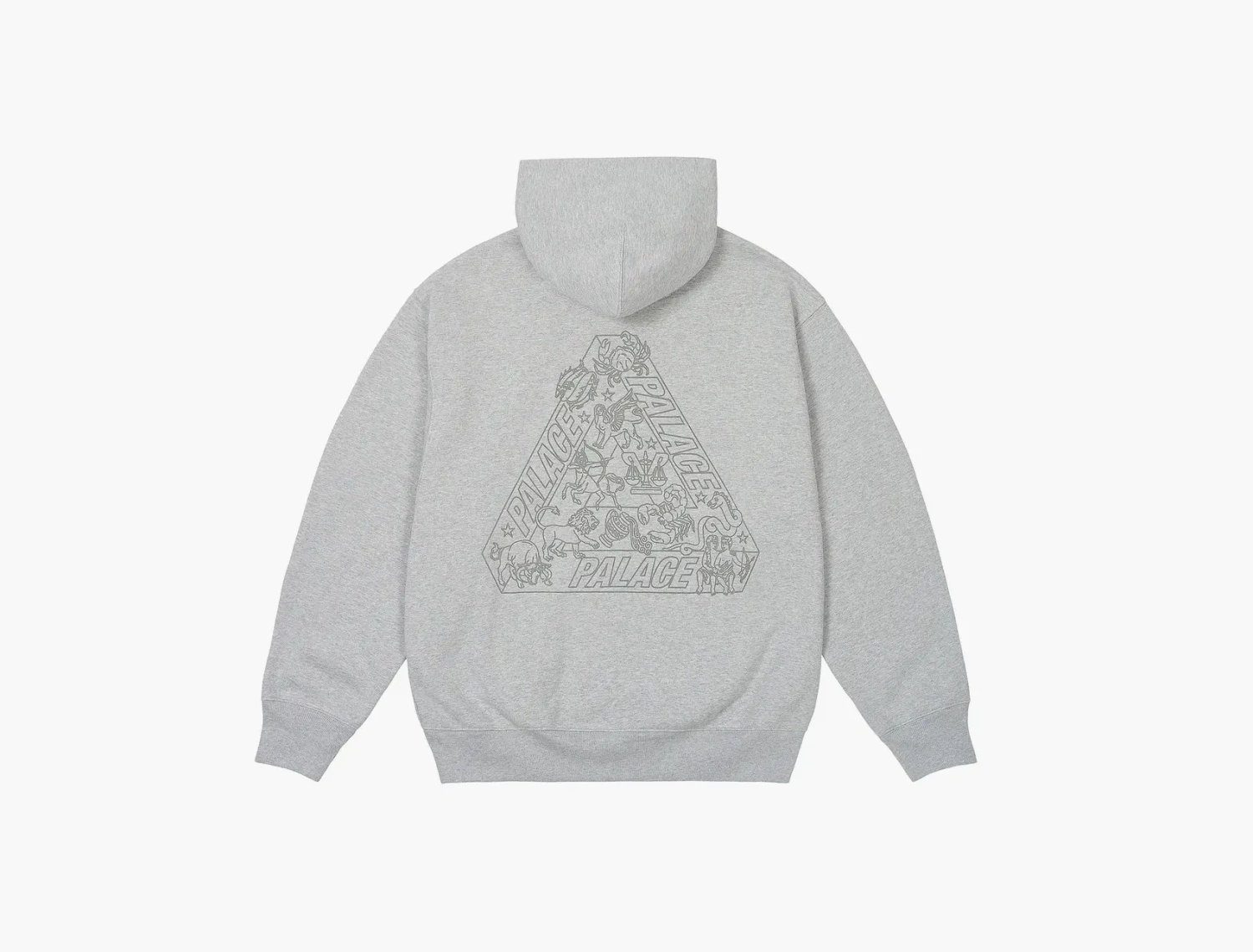 Palace Zodiac Tri-Ferg Hood Grey Marl 