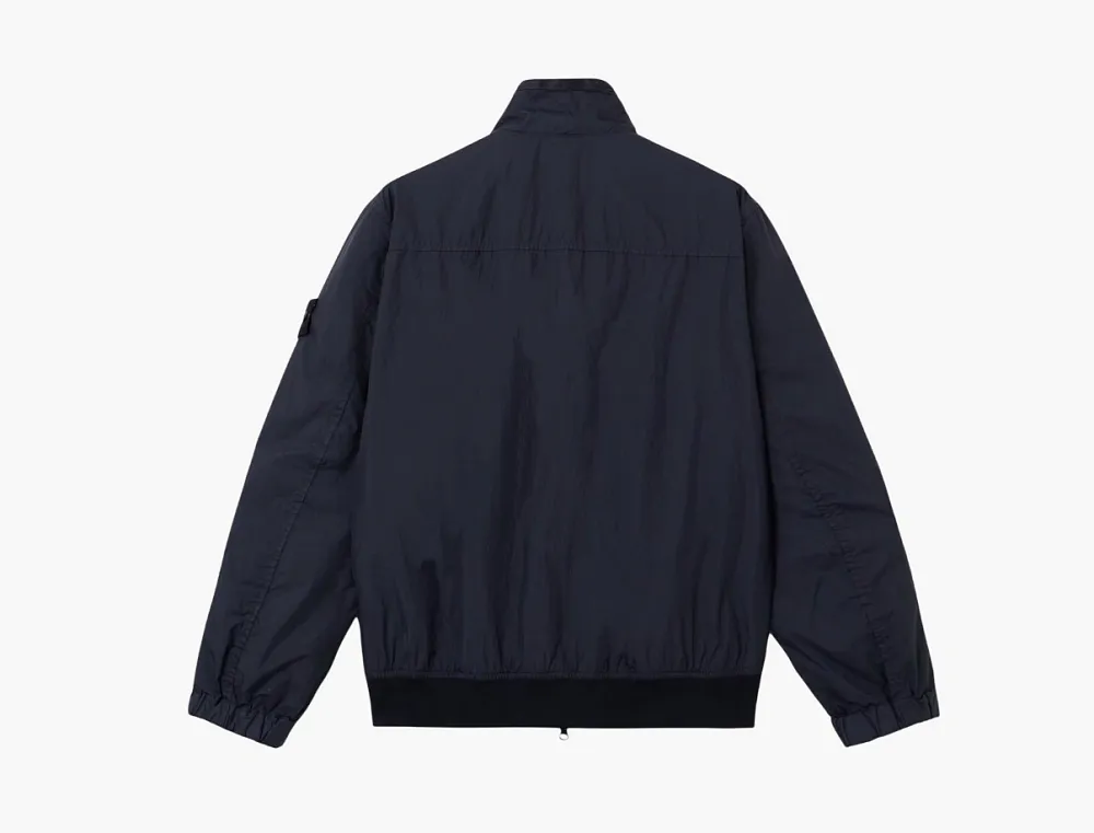 Stone Island Crinkle Reps NY Stand Collar Jacket Navy Blue
