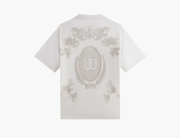 Kith x Wilson Embroidered Mesh Reade Shirt White  Kith x Wilson Embroidered Mesh Reade Shirt White