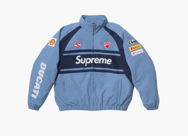 Supreme x Ducati Track Jacket Light Blue 