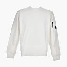 C.P. Company Diagonal Raised Fleece Crewneck Lens Sweatshirt Gauze White