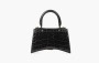 Balenciaga Hourglass Crocodile Embossed Xs Handbag "Black" 