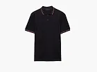 Prada Short-Sleeved Pique Polo Shirt Black/Red