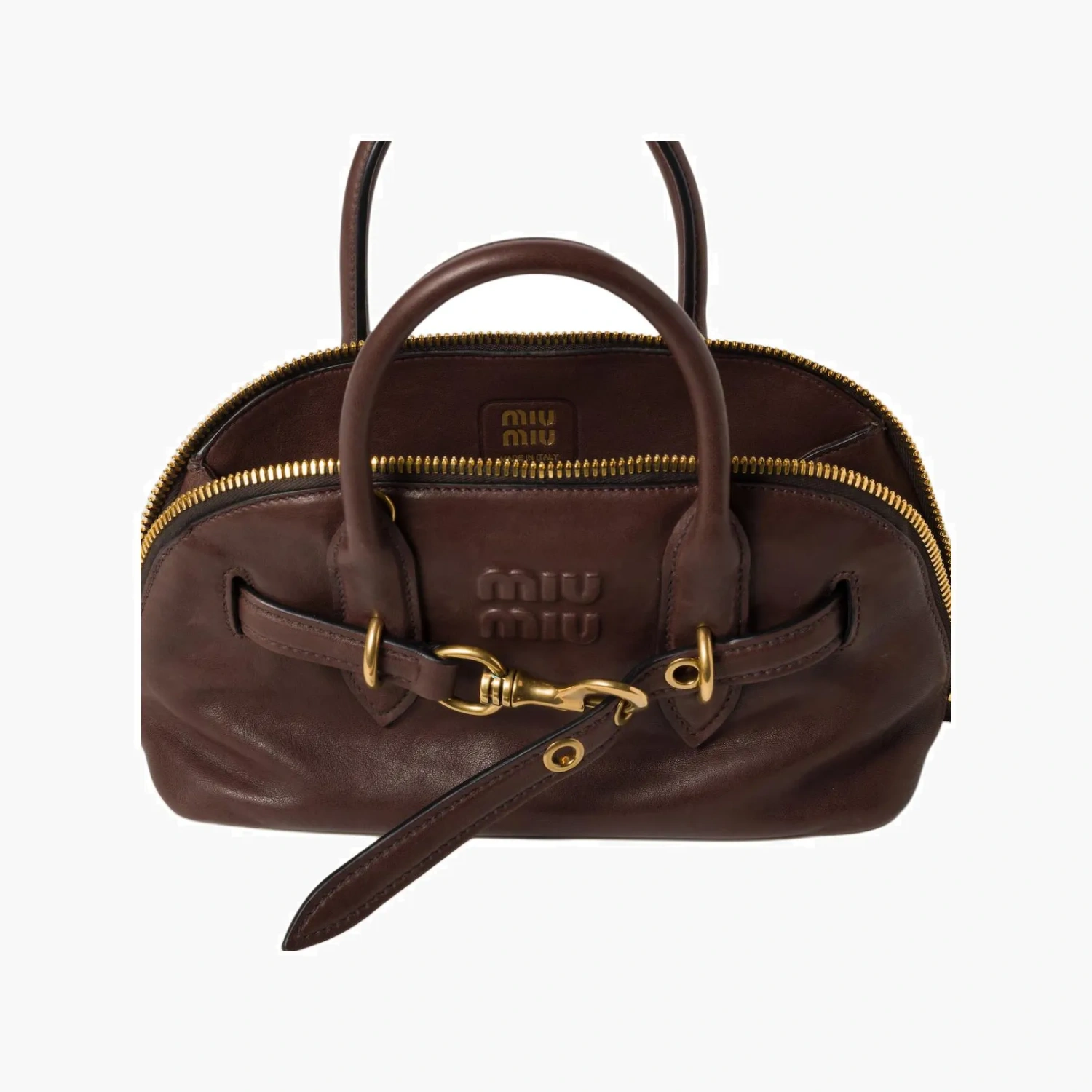 Miu Miu Aventure Nappa Leather Handbag "Brown" 