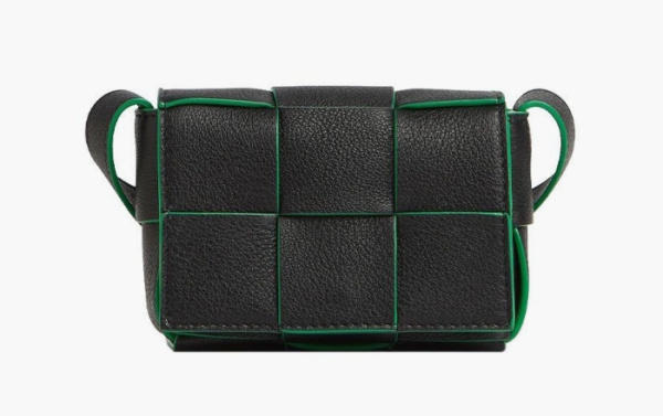 Bottega Veneta Cassette Sheepskin Tofu Bag Black 