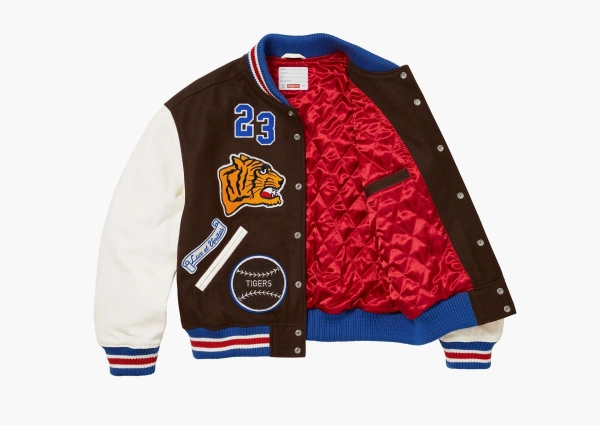 Supreme Tiger Varsity Jacket Brown 