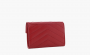 Saint Laurent Cassandre Grain De Poudre Envelope Wallet "Small Rouge Opyum" 