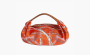 Hermes Balusoie Silk With Hunter Cow Leather Handbag "Orange" 