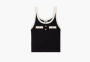 Celine Cropped Tank Top In Cotton Jersey Black/Ecru 