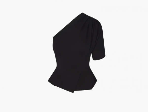 Khy One Shoulder Cinching Tee Black 