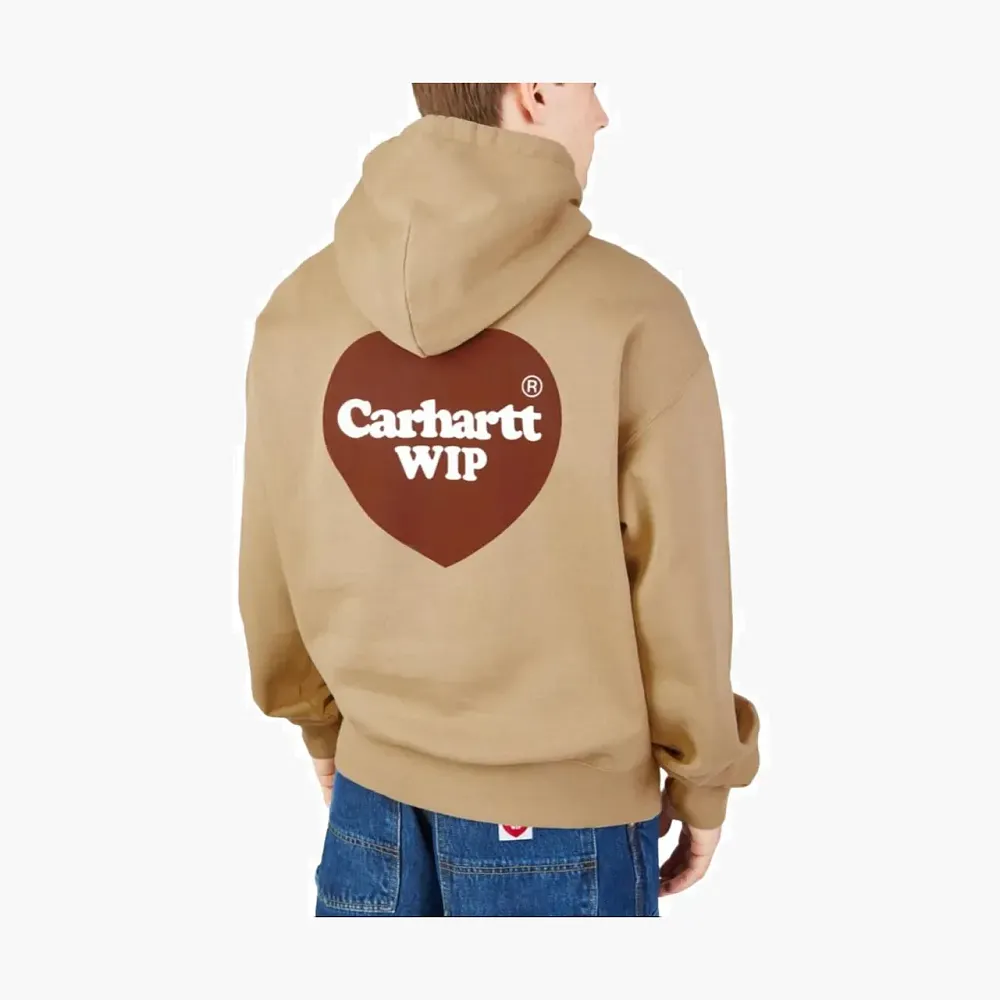 Carhartt WIP Heart Logo Hooded Sweatshirt Tan