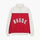 RHUDE Contrast Quarter Zip Varsity Red / Cream