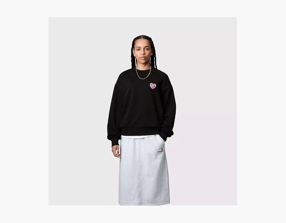 Carhartt WIP Productions Heart Sweatshirt Black Pink