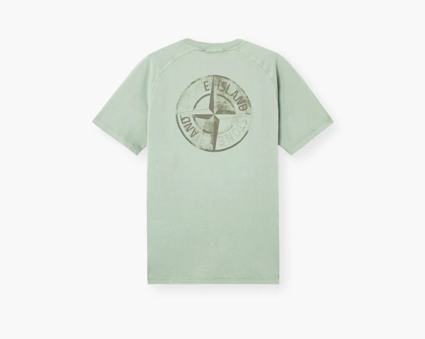 Stone Island Organic Cotton Jersey Slim fit T-Shirt Print Sage Green  Stone Island Organic Cotton Jersey Slim fit T-Shirt Print Sage Green