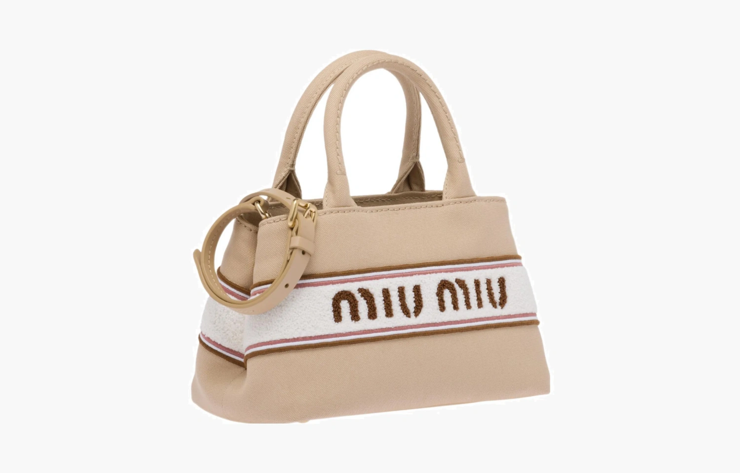 Miu Miu Shoulder Bag Canvas "Beige White" 