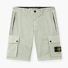 Stone Island Stretch Organic Cotton Twill Cargo Bermuda Shorts Sage Green