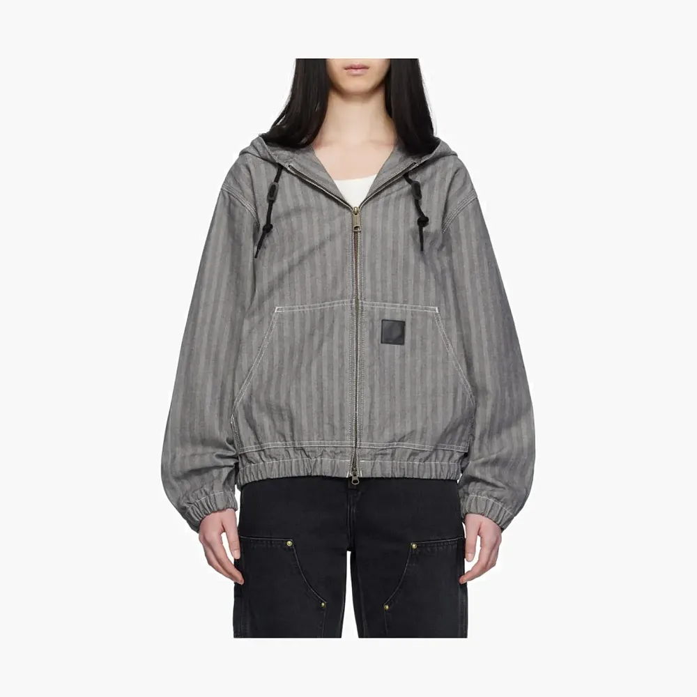 Carhartt WIP Menard Hooded Jacket Grey Herringbone