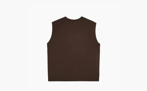 Sporty & Rich Syracuse Embroidered Cotton Vest Brown 