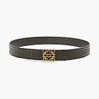 Anagram Pattent Reversible Repeat Calfskin Leather Belt Black/Gold
