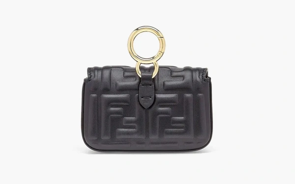 Fendi Nano Baguette Fokur Crossbody Bag Black 