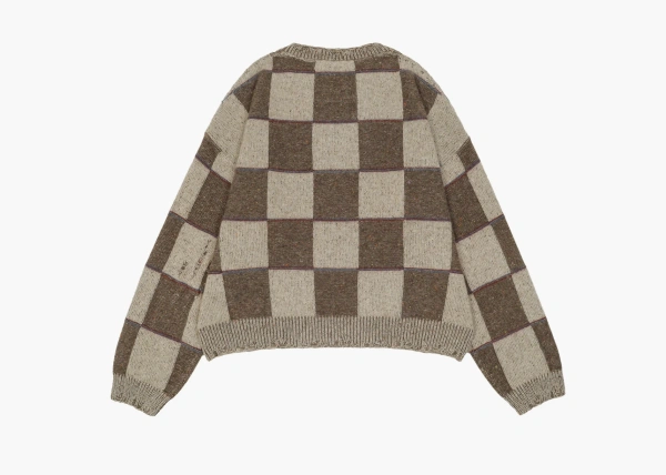 Enfants Riches Déprimés Check Crewneck Sweater Brown/Blue/Red  Enfants Riches Déprimés Check Crewneck Sweater Brown/Blue/Red