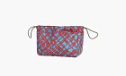 Hermès Fourbi Silk With Cow Leather Inner Sleeve Bag Blue/Light Tawny