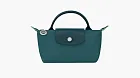 Longchamp Le Pliage Green Handle Pouch Peacock