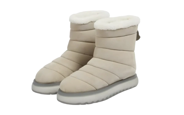 Moncler Slip-On Sheepskin Short Boot WMNS Brown Fashion 