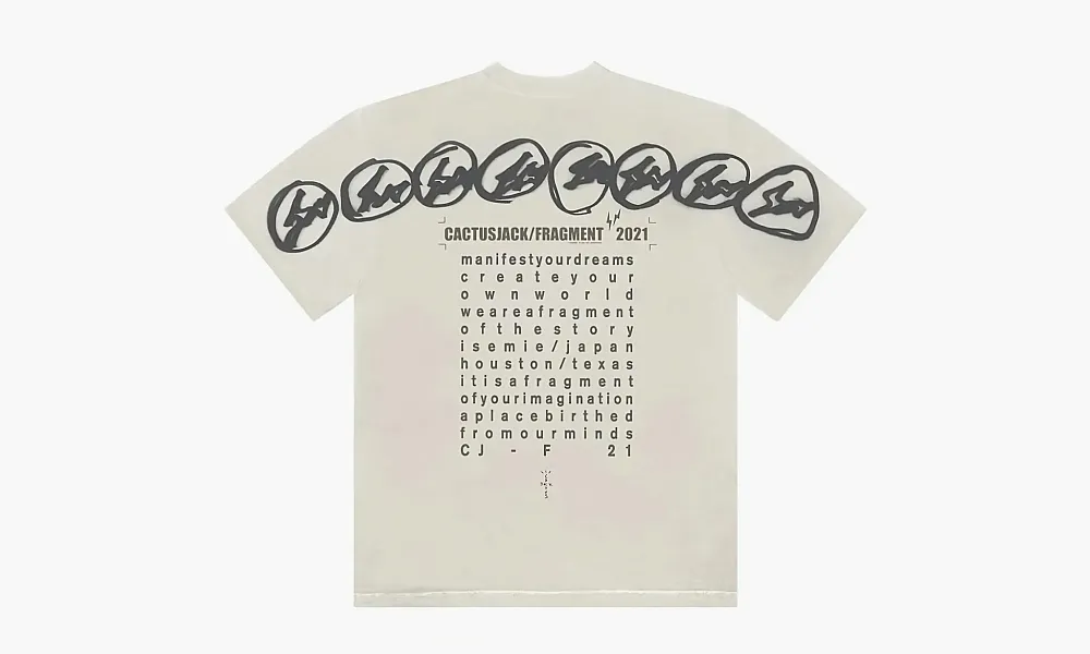 Travis Scott Cactus Jack X Fragment Manifest T-shirt White