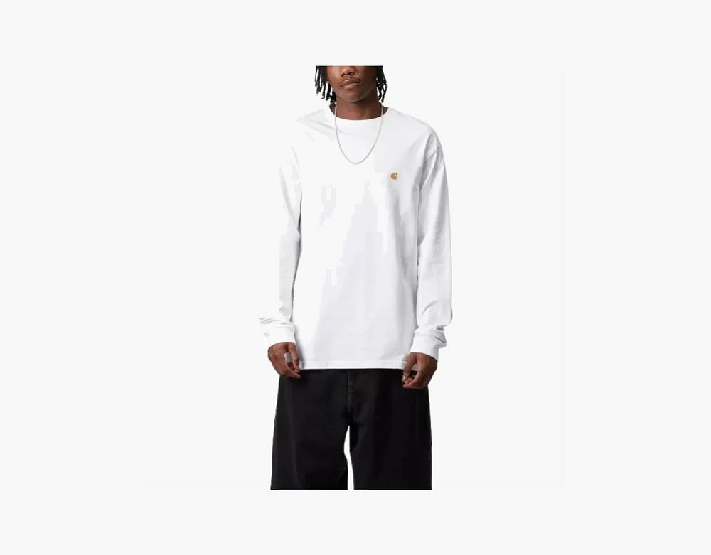Carhartt WIP Chase Logo Long Sleeve Off-White