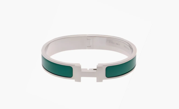 Hermès Menthe Matte Enamel and Brushed Palladium Metal Clic-HH Bracelet Green 