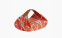 Hermes Balusoie Silk With Hunter Cow Leather Handbag "Orange" 