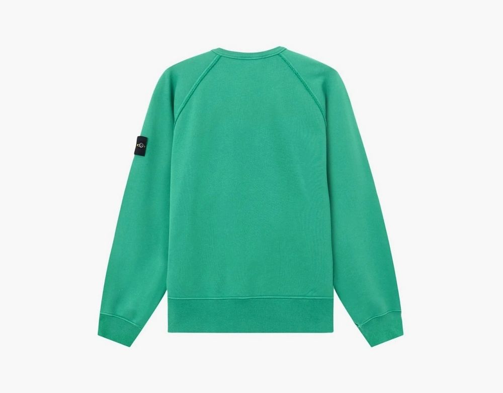 Stone Island Organic Cotton Fleece Crewneck Sweatshirt Malachite