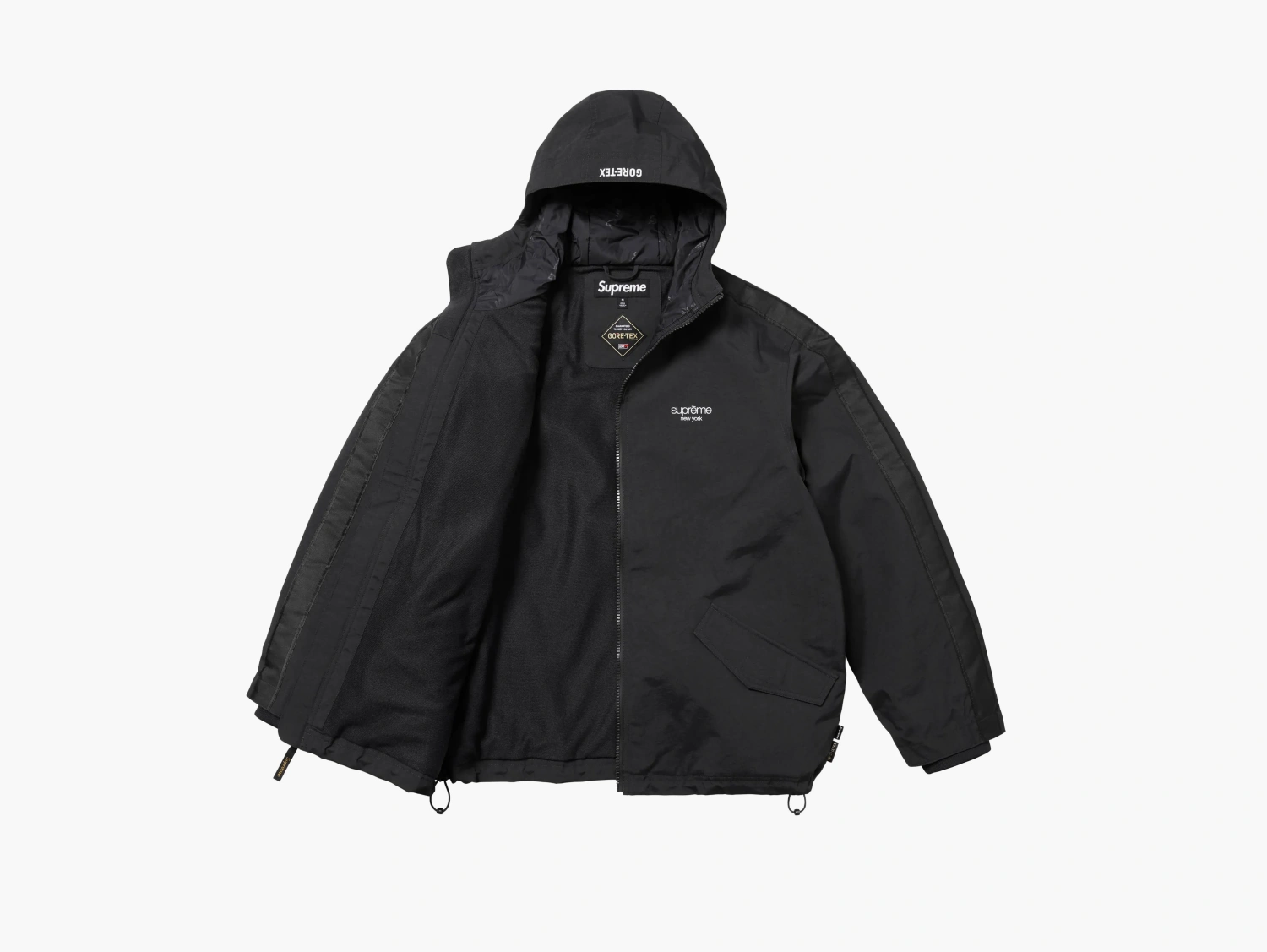 Supreme GORE-TEX Stripe Hooded Jacket Black 
