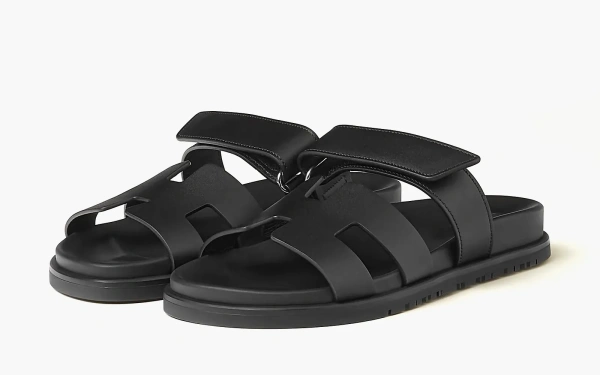 Hermes Chypre Sandal Calfskin Leather WMNS Noir 