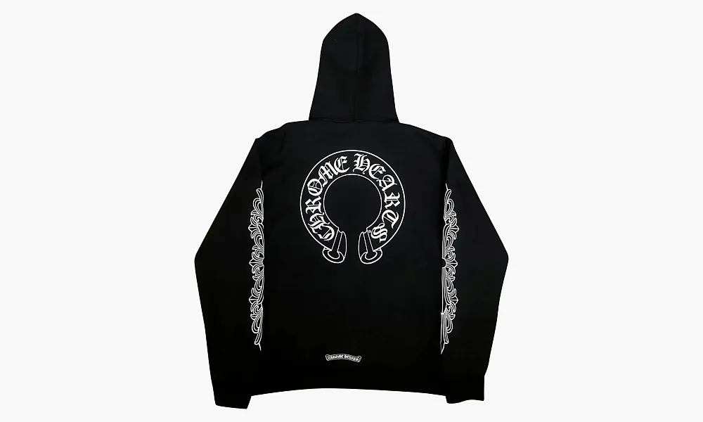 Chrome Hearts Horse Shoe Floral Hoodie Black