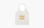 Miu Miu Raffia-effect Crochet Fabric Tote Bag "White/Beige" 